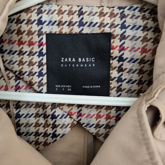 Zara Basic Outerwear Tan Double-Breasted Coat - Picture 7 of 11